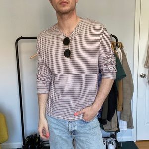 Club Monaco Long Sleeve Striped Shirt